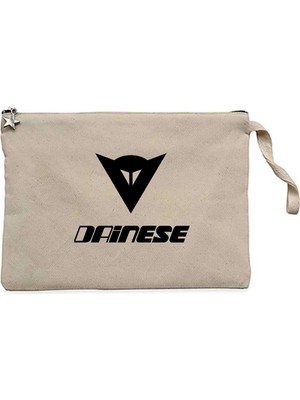 Z zepplin Dainese Black Logo Text Krem Clutch Astarlı Cüzdan / El Çantası