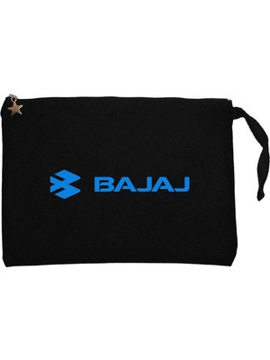 Z zepplin Bajaj Logo 2 Siyah Clutch Astarlı Cüzdan / El Çantası