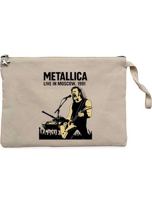 Z zepplin Metallica Live In Moscow Krem Clutch Astarlı Cüzdan / El Çantası