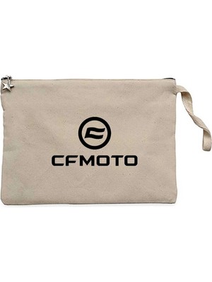 Z zepplin Cfmoto Logo Krem Clutch Astarlı Cüzdan / El Çantası