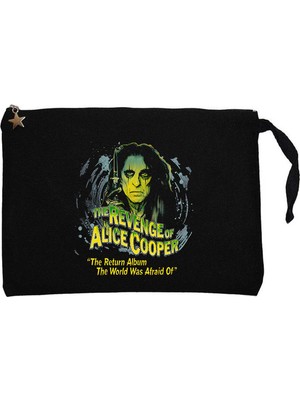 Z zepplin Alice Cooper The Revenge Of Face Siyah Clutch Astarlı Cüzdan / El Çantası