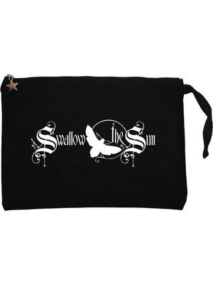 Z zepplin Swallow The Sun Logo Siyah Clutch Astarlı Cüzdan / El Çantası