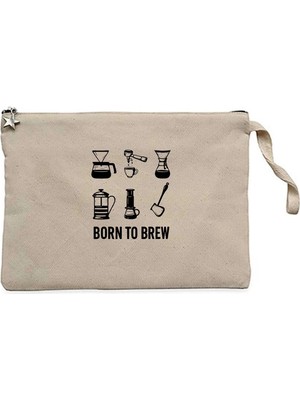 Z zepplin Barista Born To Brew Krem Clutch Astarlı Cüzdan / El Çantası