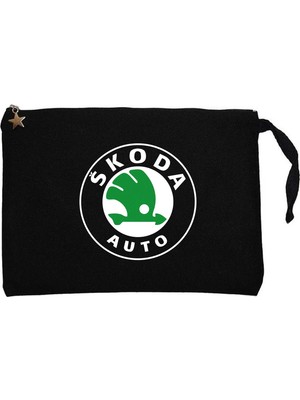 Z zepplin Skoda Auto Siyah Clutch Astarlı Cüzdan / El Çantası
