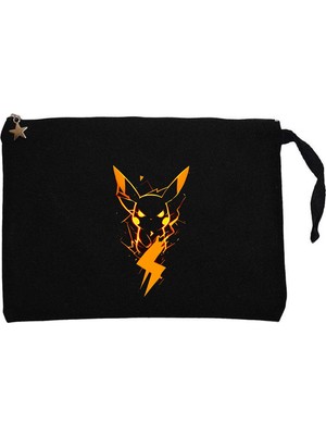 Z zepplin Pikachu Siyah Clutch Astarlı Cüzdan / El Çantası