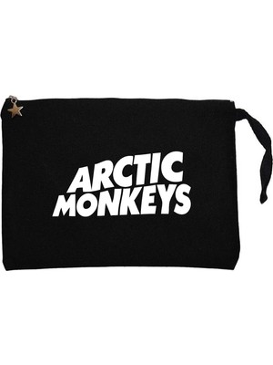 Z zepplin Arctic Monkeys White Logo Siyah Clutch Astarlı Cüzdan / El Çantası