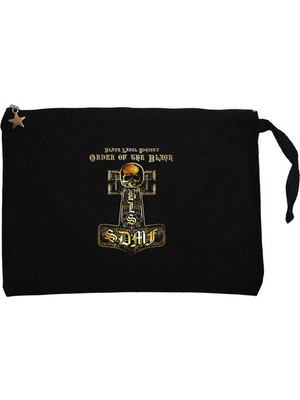 Z zepplin Black Label Society Order Of The Black Siyah Clutch Astarlı Cüzdan / El Çantası