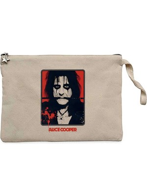 Z zepplin Alice Cooper The Belt Krem Clutch Astarlı Cüzdan / El Çantası