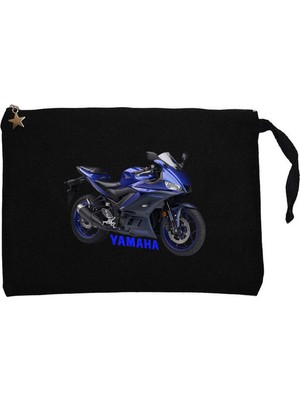 Z zepplin Yamaha R25 And Text Siyah Clutch Astarlı Cüzdan / El Çantası