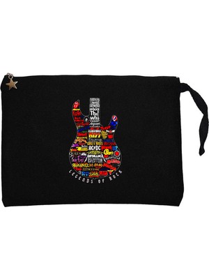 Z zepplin Legends Rock Siyah Clutch Astarlı Cüzdan / El Çantası
