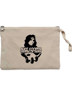 Z zepplin Alice Cooper Theatre Of Death Krem Clutch Astarlı Cüzdan / El Çantası