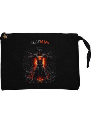 Z zepplin In Flames Clayman Siyah Clutch Astarlı Cüzdan / El Çantası