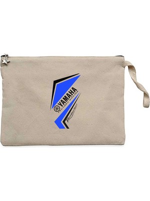 Z zepplin Yamaha Racing Revission Logo Krem Clutch Astarlı Cüzdan / El Çantası