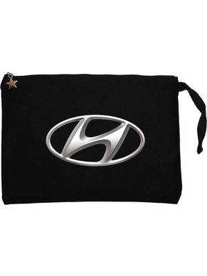 Z zepplin Hyundai Logo Siyah Clutch Astarlı Cüzdan / El Çantası