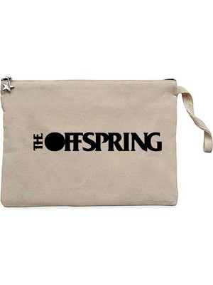 Z zepplin The Offspring Text Krem Clutch Astarlı Cüzdan / El Çantası