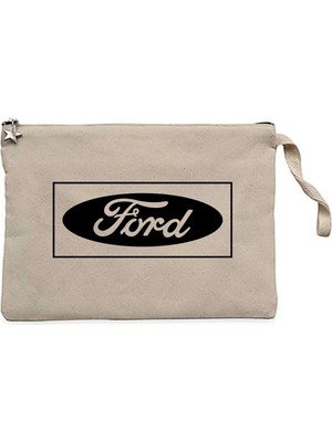 Z zepplin Ford Logo Black Krem Clutch Astarlı Cüzdan / El Çantası