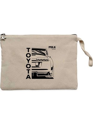 Z zepplin Toyata Mk4 Supra Krem Clutch Astarlı Cüzdan / El Çantası