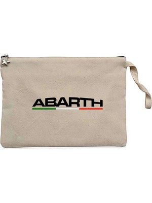 Z zepplin Abarth Text Italya Krem Clutch Astarlı Cüzdan / El Çantası