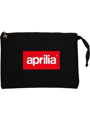 Z zepplin Aprilia Logo Siyah Clutch Astarlı Cüzdan / El Çantası