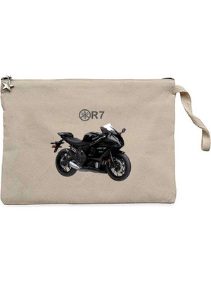 Z zepplin Yamaha R7 Black Krem Clutch Astarlı Cüzdan / El Çantası