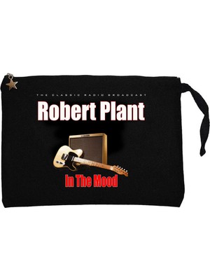 Z zepplin Robert Plant The Classic Radio Broadcast Siyah Clutch Astarlı Cüzdan / El Çantası