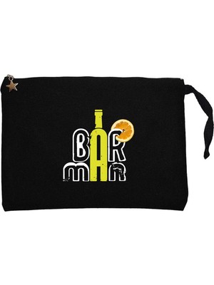 Z zepplin Barman Text Siyah Clutch Astarlı Cüzdan / El Çantası