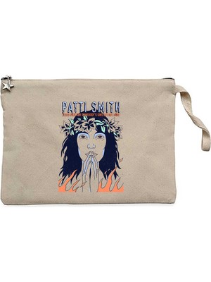 Z zepplin Patti Smith Gloria Krem Clutch Astarlı Cüzdan / El Çantası