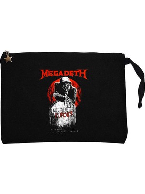 Z zepplin Megadeth Forever On Reels Siyah Clutch Astarlı Cüzdan / El Çantası