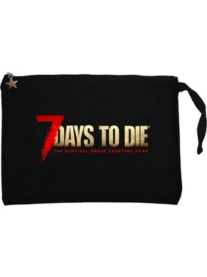 Z zepplin 7 Days To Die Logo Siyah Clutch Astarlı Cüzdan / El Çantası