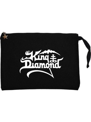 Z zepplin King Diamonds White Logo Siyah Clutch Astarlı Cüzdan / El Çantası