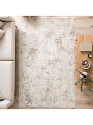 Giza Home Sound Vintage Modern Dokuma Halı – Salon Oturma Odası Yatak Odası Antre Dekoratif Krem Halı Q031B