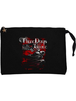 Z zepplin Three Days Grace Food Chain Siyah Clutch Astarlı Cüzdan / El Çantası