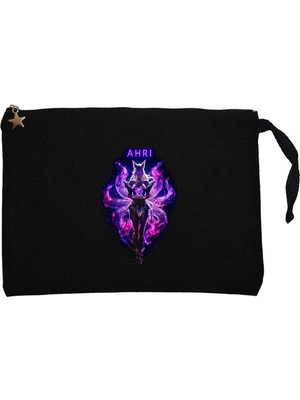 Z zepplin League Of Legends Ahrı Siyah Clutch Astarlı Cüzdan / El Çantası
