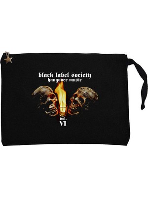 Z zepplin Black Label Society Hangover Music Siyah Clutch Astarlı Cüzdan / El Çantası