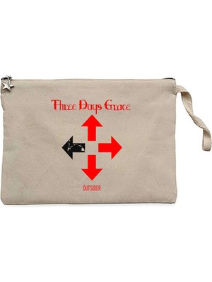Z zepplin Three Days Grace Outsider Krem Clutch Astarlı Cüzdan / El Çantası