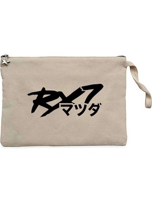 Z zepplin Mazda Rx7 Japon Logo Krem Clutch Astarlı Cüzdan / El Çantası