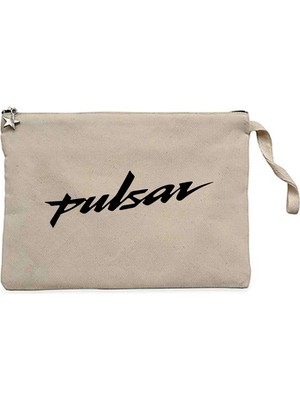 Z zepplin Pulsar Logo Black Krem Clutch Astarlı Cüzdan / El Çantası