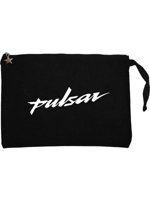 Z zepplin Pulsar Logo Siyah Clutch Astarlı Cüzdan / El Çantası