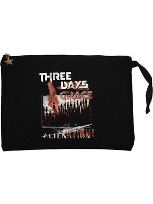 Z zepplin Three Days Grace Alienation Siyah Clutch Astarlı Cüzdan / El Çantası