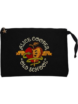 Z zepplin Alice Cooper Old School Siyah Clutch Astarlı Cüzdan / El Çantası