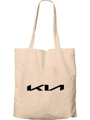 Z zepplin Kia New Logo Black Krem Fermuarlı Bez Çanta Gabardin
