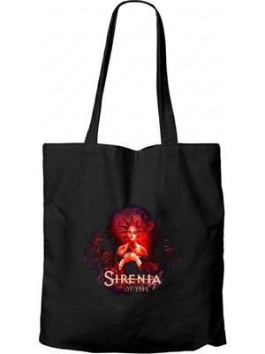 Z zepplin Sirenia The Enigma Of Life Siyah Fermuarlı Bez Çanta Gabardin