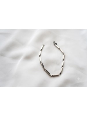 Asd Accessory Singapur/küp Model Gümüş Renk Kalın Model (2mm) Çelik Bileklik / 20 cm