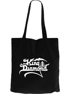 Z zepplin King Diamonds White Logo Siyah Fermuarlı Bez Çanta Gabardin