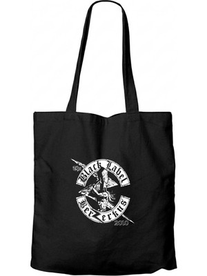 Z zepplin Black Label Society Berzerkus Siyah Fermuarlı Bez Çanta Gabardin