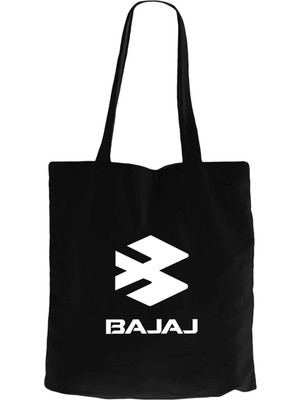 Z zepplin Bajaj White Logo Siyah Fermuarlı Bez Çanta Gabardin
