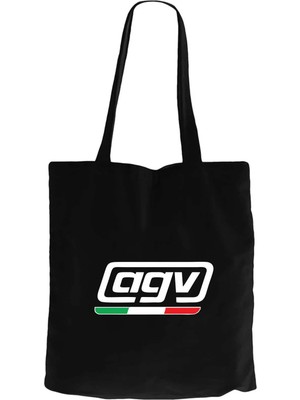 Z zepplin Agv Italya Logo Siyah Fermuarlı Bez Çanta Gabardin