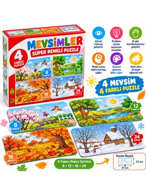 Burada Bulabilirsin 2488 Mevsimler Süper Renkli Puzzle 4lü