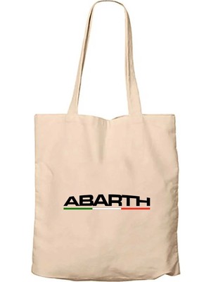 Z zepplin Abarth Text Italya Krem Fermuarlı Bez Çanta Gabardin