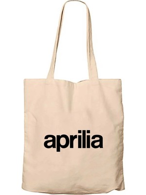 Z zepplin Aprilia Text Logo Krem Fermuarlı Bez Çanta Gabardin